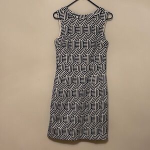 Boden Martha Navy and White Geometric Dress Size 8